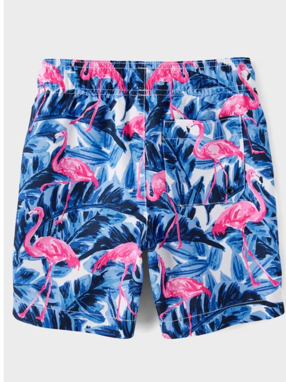 NWT The Children’s Place Blue Swim Trunk with Pink Flamingo Print Size Medium